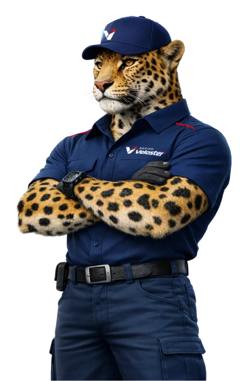 Mascote da Rápido Veloster — onça uniformizada